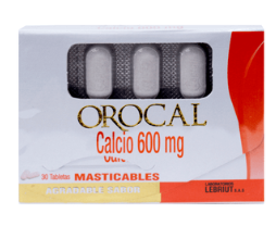 OROCAL 600 mg CAJA X 30 TABLETAS MASTICABLES