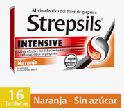 STREPSILS INTENSIVE CAJA X 16 TABLETAS SABOR A NARANJA