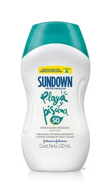 BLOQUEADOR SOLAR SUNDOWN FPS 50 ADULTO X 120 ml PLAYA Y PISCINA