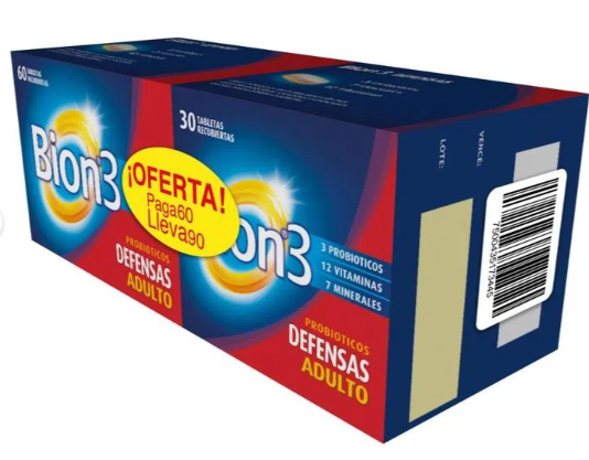 BION 3 OFERTA PAGA 60 LLEVA 90 TABLETAS RECUBIERTAS