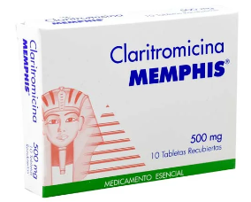 CLARITROMICINA 500mg CAJA X 10 TABLETAS MEMPHIS