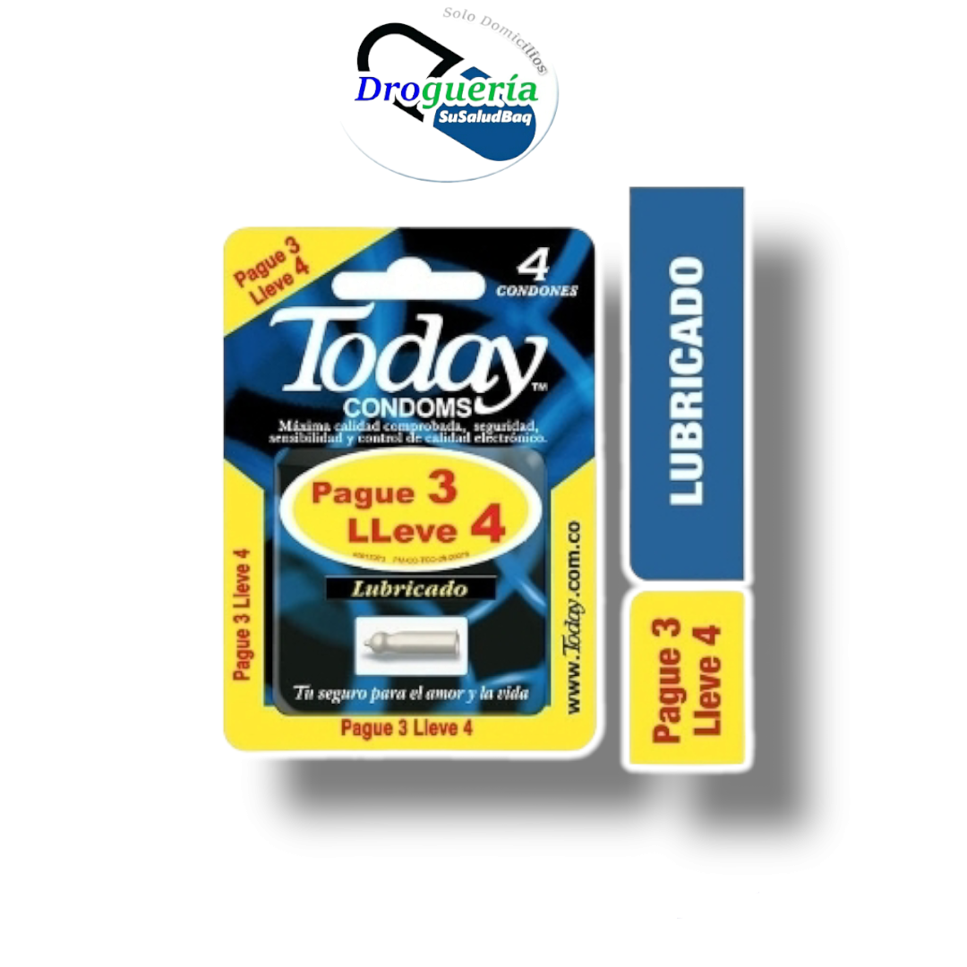 CONDONES TODAY LUBRICADO PAGUE 3 LLEVE 4
