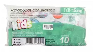 TAPABOCA INFANTIL BOLSA X 10 UNIDADES ALFA