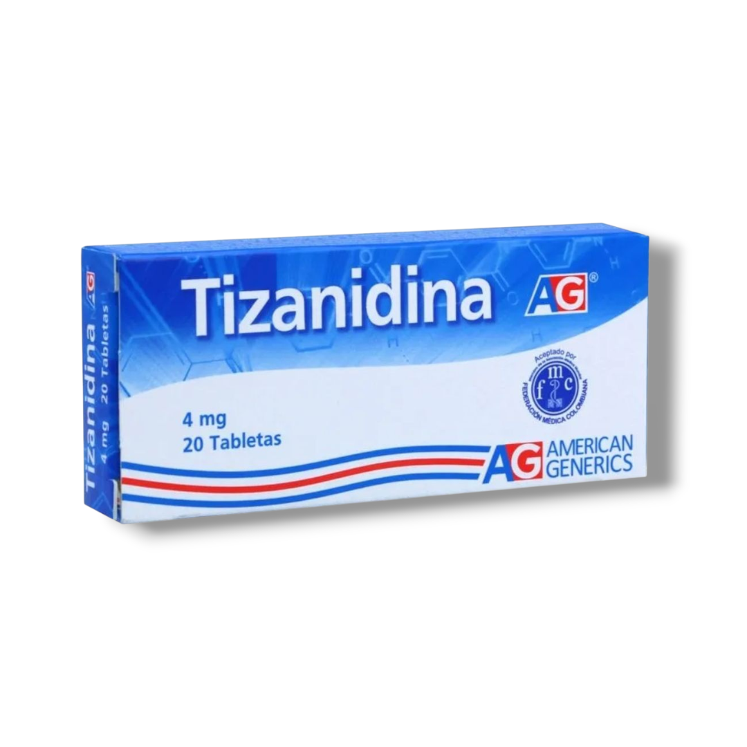 TIZANIDINA 4 mg X 20 TABLETAS AG