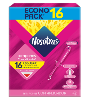 Tampones regular con aplicador x 16 und nosotras