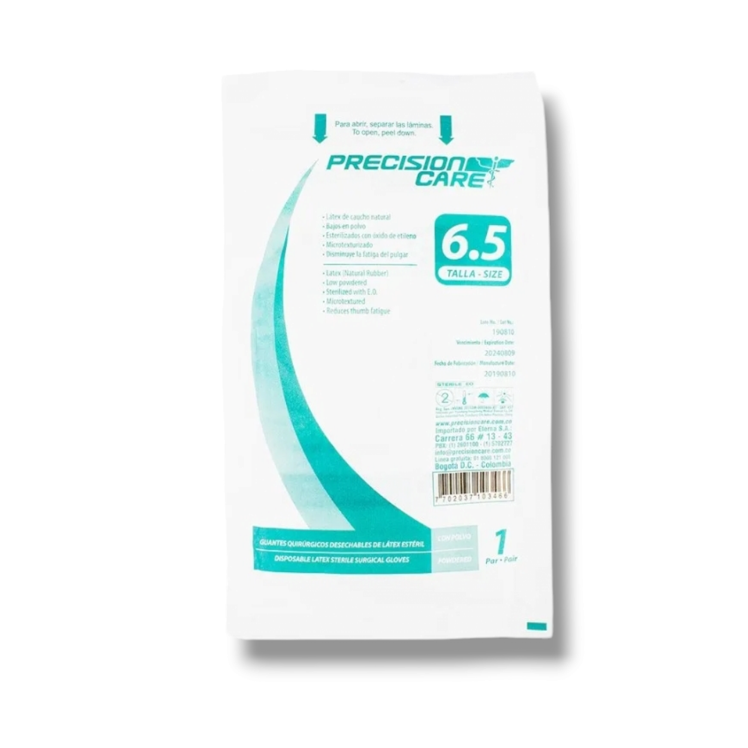 Guante cirugia esteril precision  talla 6.5