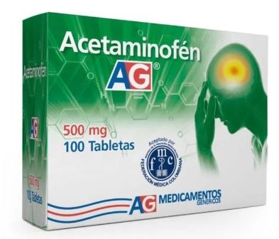 Acetaminofen 500MG x 100 tabletas ag