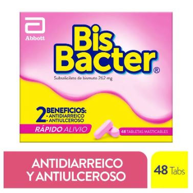 Bis bacter 262mg caja x 48 tabletas masticables