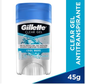 Desodorante guillete antitranspirante cool wave clear gel x 45g