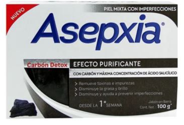 JABÒN ASEPXIA CARBON DETOX EFECTO PURIFICANTE BARRA X 100 g