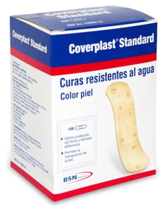 CURITAS COLOR PIEL RESISTENTES AL AGUA  X 100 UNIDADES(COVERPLAST)