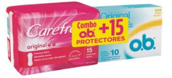 TAMPONES OB DIGITAL MEDIO + CAREFREE X 15 UND