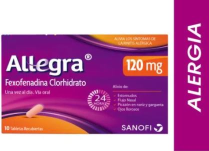 ALLEGRA 120 mg X 10 TABLETAS