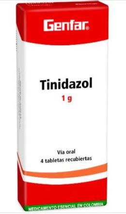 TINIDAZOL 1 g  X 4 TABLETAS (GENFAR)