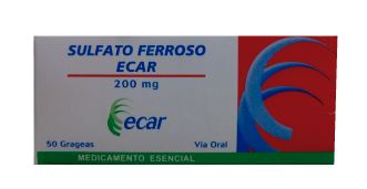SULFATO FERROSO 200 mg X 10 TABLETAS (ECAR)