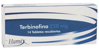 TERBINAFINA 250 mg CAJA X 14 TABLETAS (HUMAX)