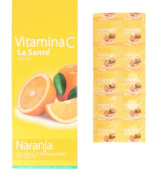 VITAMINA C 500 mg  X 10 TABLETAS LA SANTÉ