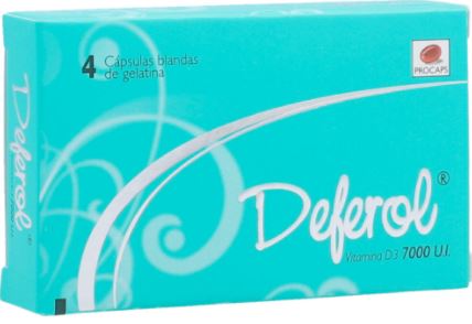 DEFEROL VITAMINA D3 7.000 U.I. X 4 CÁPSULAS BLANDAS