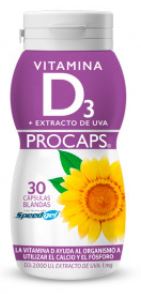 VITAMINA D3 EXTRACTO DE UVA X 30 CÁPSULAS (PROCAPS)