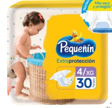 PAÑAL PEQUEÑIN EXTRA PROTEC ETAP 4 X 30 UNIDADES