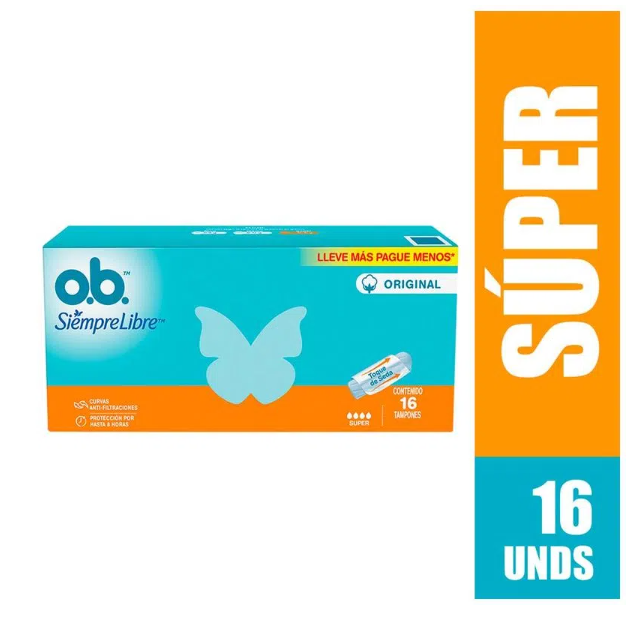 TAMPONES OB SUPER X 16 UNIDADES