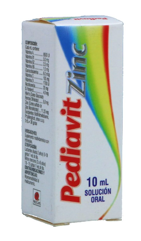 PEDIAVIT ZINC SOLUCIÓN ORAL X 10 ml