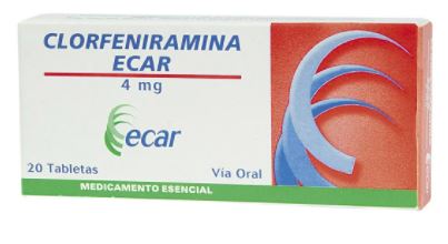 CLORFENIRAMINA 4 mg X 20 TABLETAS (ECAR)