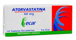 ATORVASTATINA 40 mg CAJA X 10 TABLETAS (ECAR)