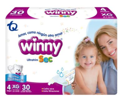 PAÑAL WINNY ULTRATRIM SEC ETAPA 4 X 30 UNIDADES