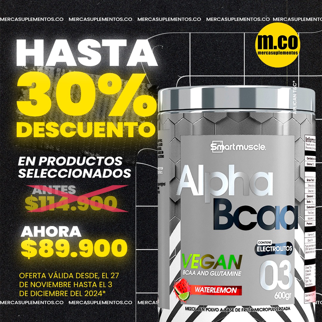 ALPHA BCAA AMINOÁCIDOS VEGANOS WATERMELON 30 SERVICIOS – SMARTMUSCLE
