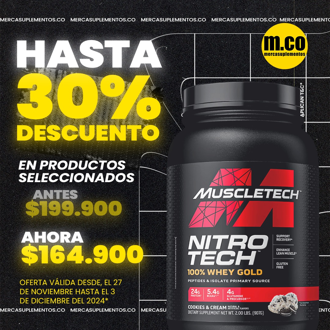 NITRO TECH WHEY GOLD 2 LIBRAS COOKIES AND CREAM – MUSCLETECH