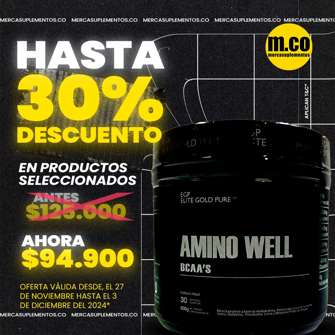 AMINO WELL BCAA´S 600 GRAMOS – EGP ELITE GOLD PURE