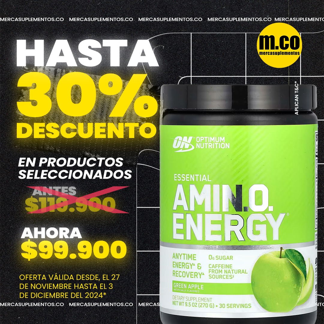 AMINO ENERGY 30 SERVICIOS GREEN APPLE – OPTIMUM NUTRITION