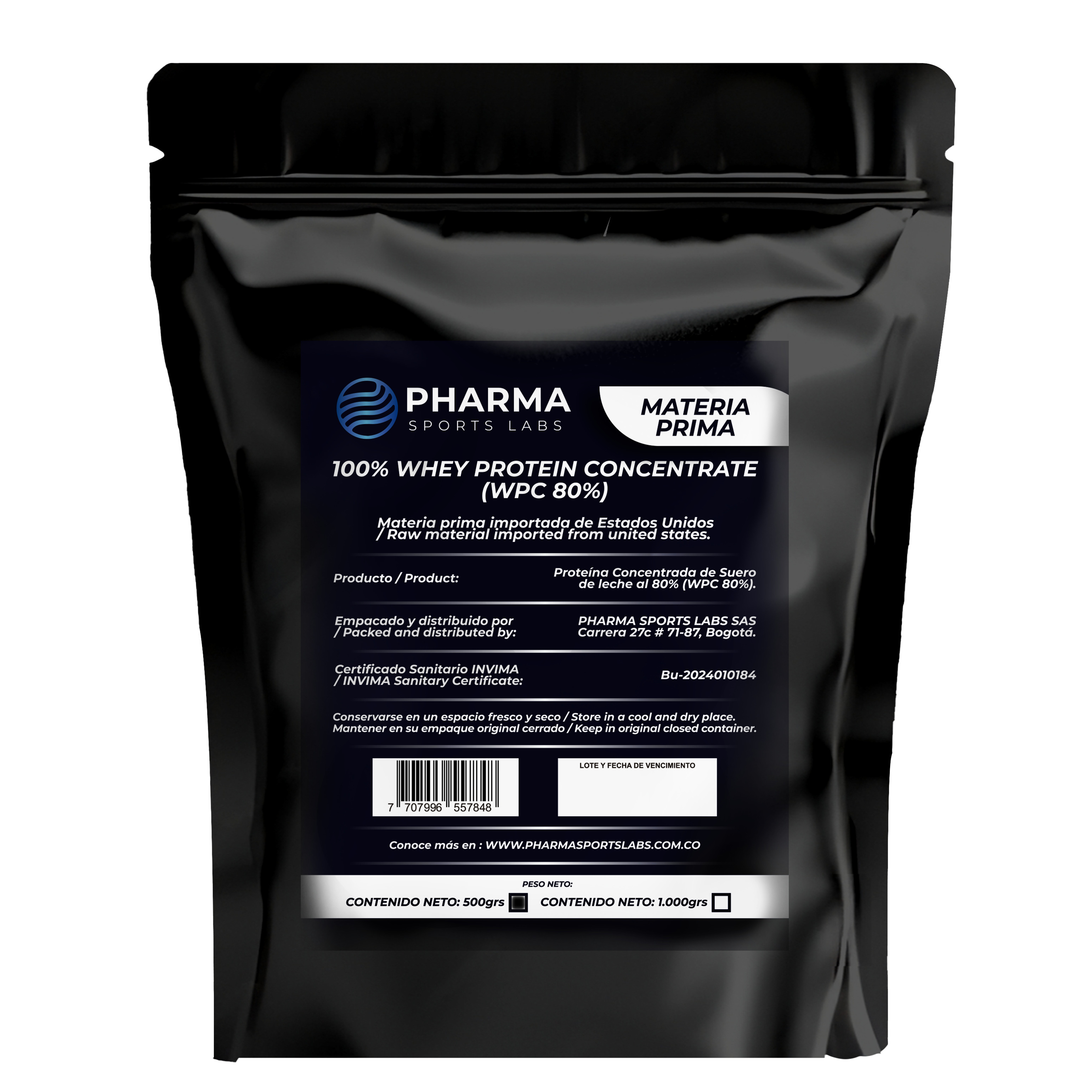 WPC WHEY PROTEIN 80% UNFLAVORED - MATERIA PRIMA - PHARMA SPORTS LABS SAS