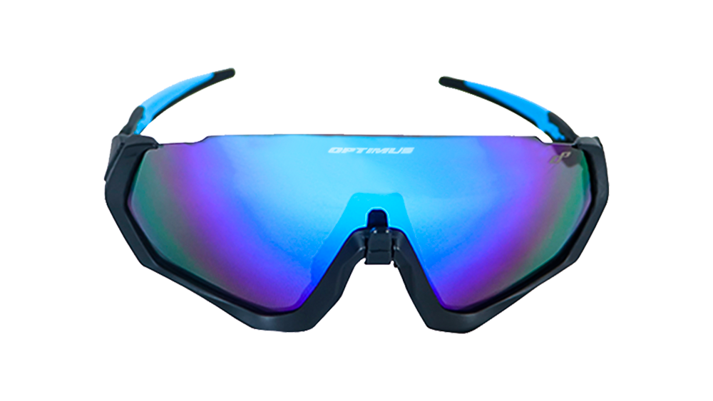 GAFAS OPTIMUS OP19 MARCO NEGRO/AZUL, LENTE AZUL REVO, LENTES ADICIONALES  CON ESTUCHE