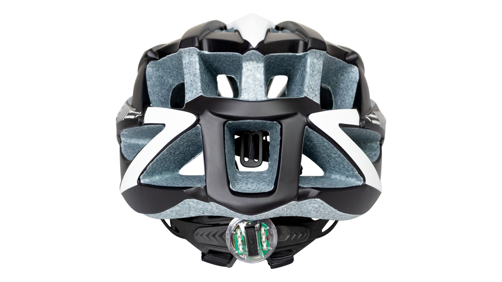 CASCO IN MOLD OPTIMUS TUCANA TALLA L COLOR MATE NEGRO/BLANCO LUZ EN AJUSTADOR