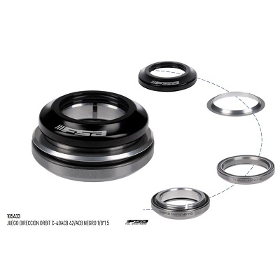 JUEGO DE DIRECCION ORBIT C40 ACB 42/ACB NEGRO