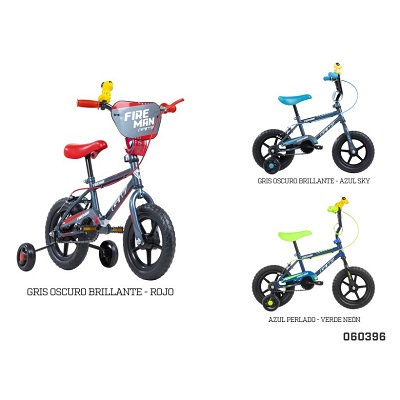 BICICLETA INFANTIL NIÑO 12¨ FIREMAN GW