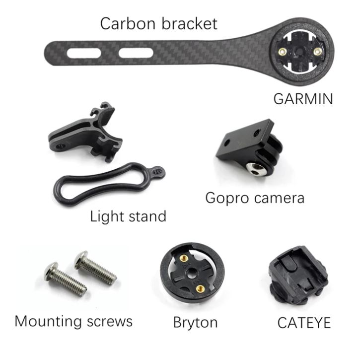 SOPORTE FRONTAL PARA CICLOCOMPUTADOR EN CARBONO