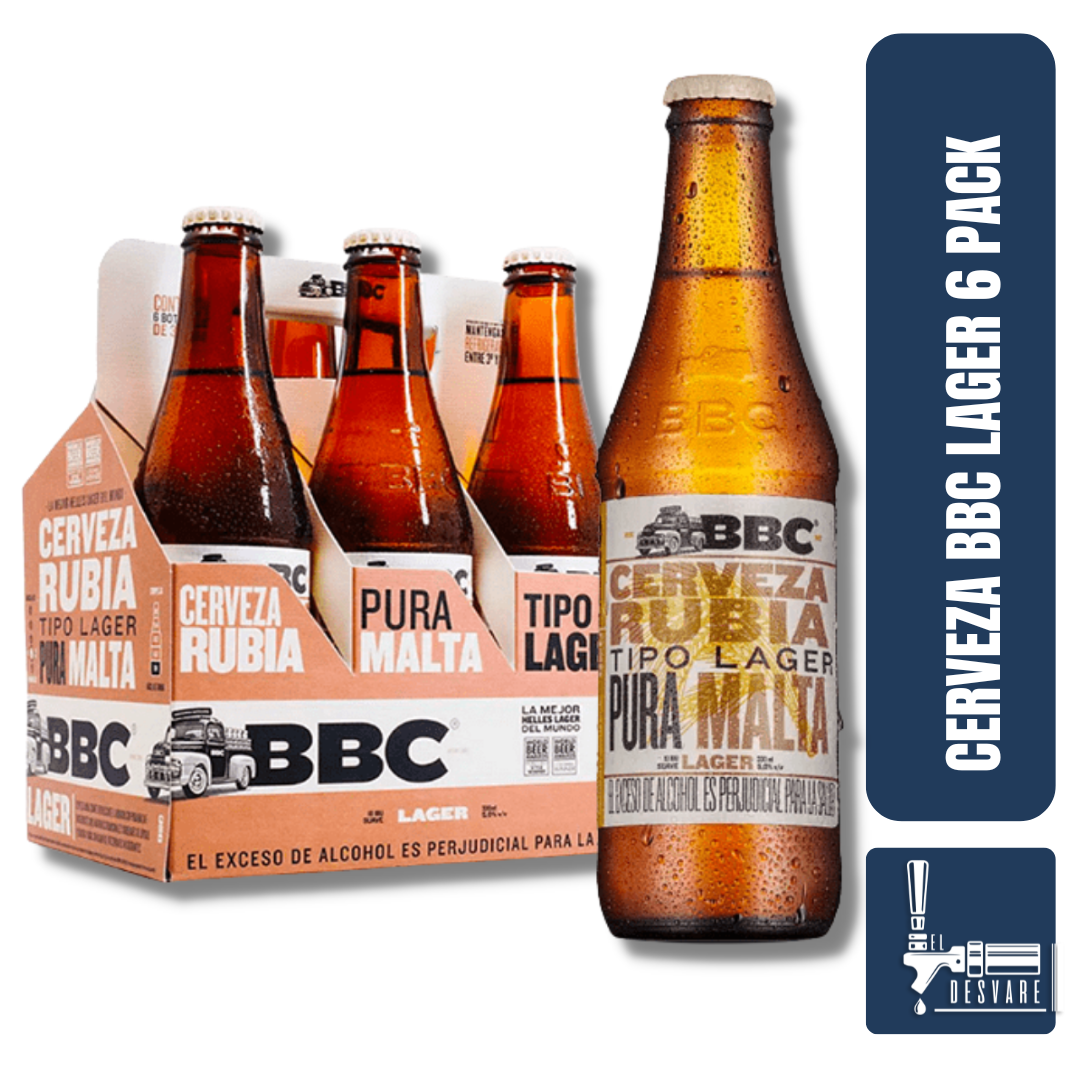 BBC LAGER RUBIA PURA MALTA  SIX PACK NR 300ML