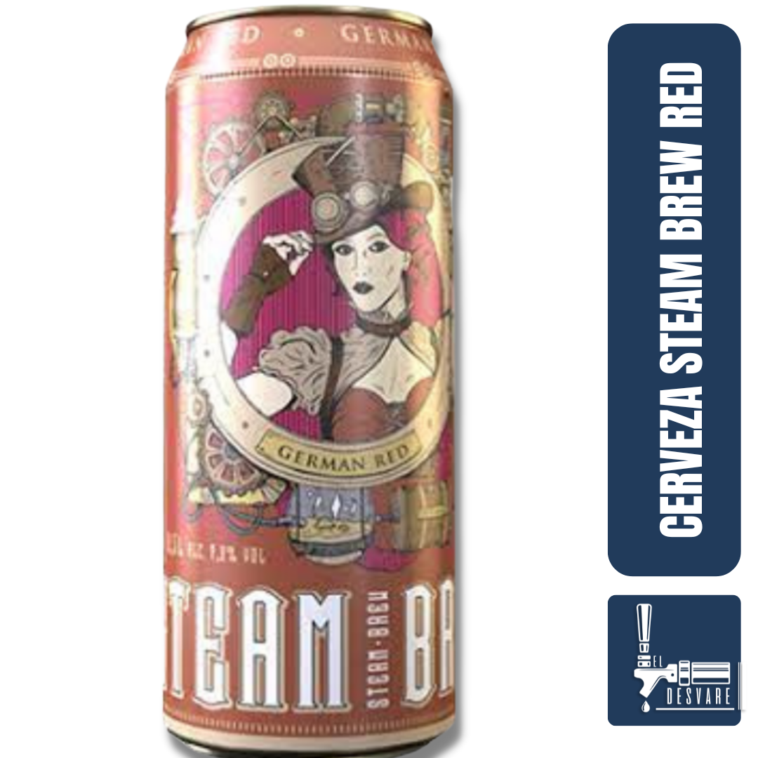 CERVEZA ALEMANA STEAM BREW RED 500ML VOL 7.5%