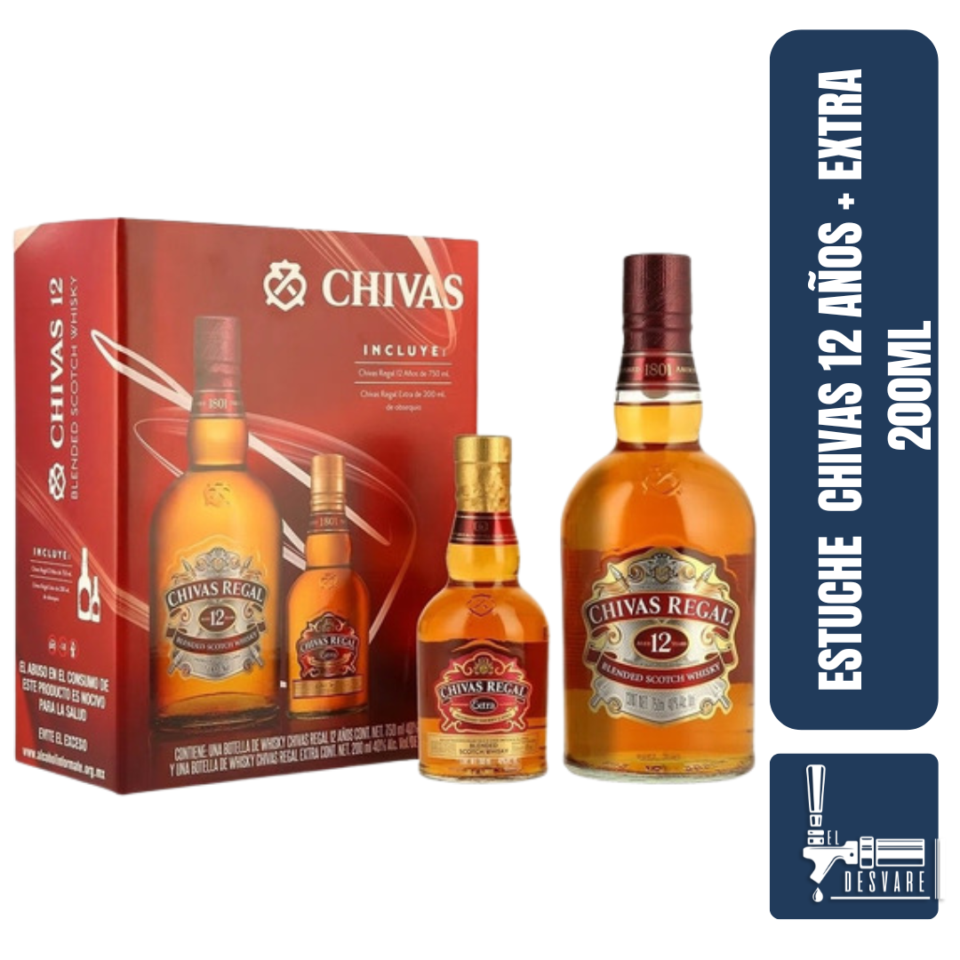 ESTUCHE CHIVAS 12 AÑOS 700ML + CHIVAS 13 AÑOS 200ML
