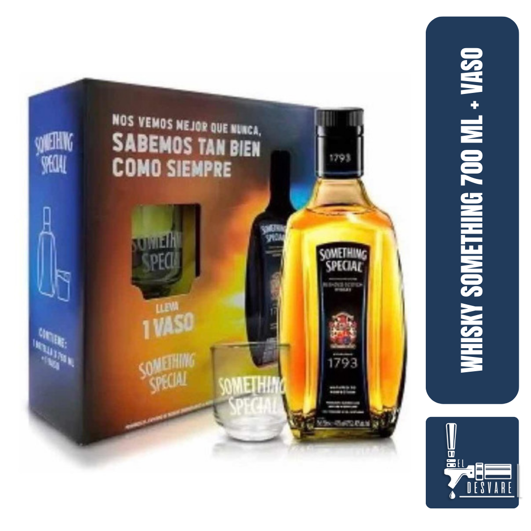 WHISKY SOMETHING 750ML + VASO