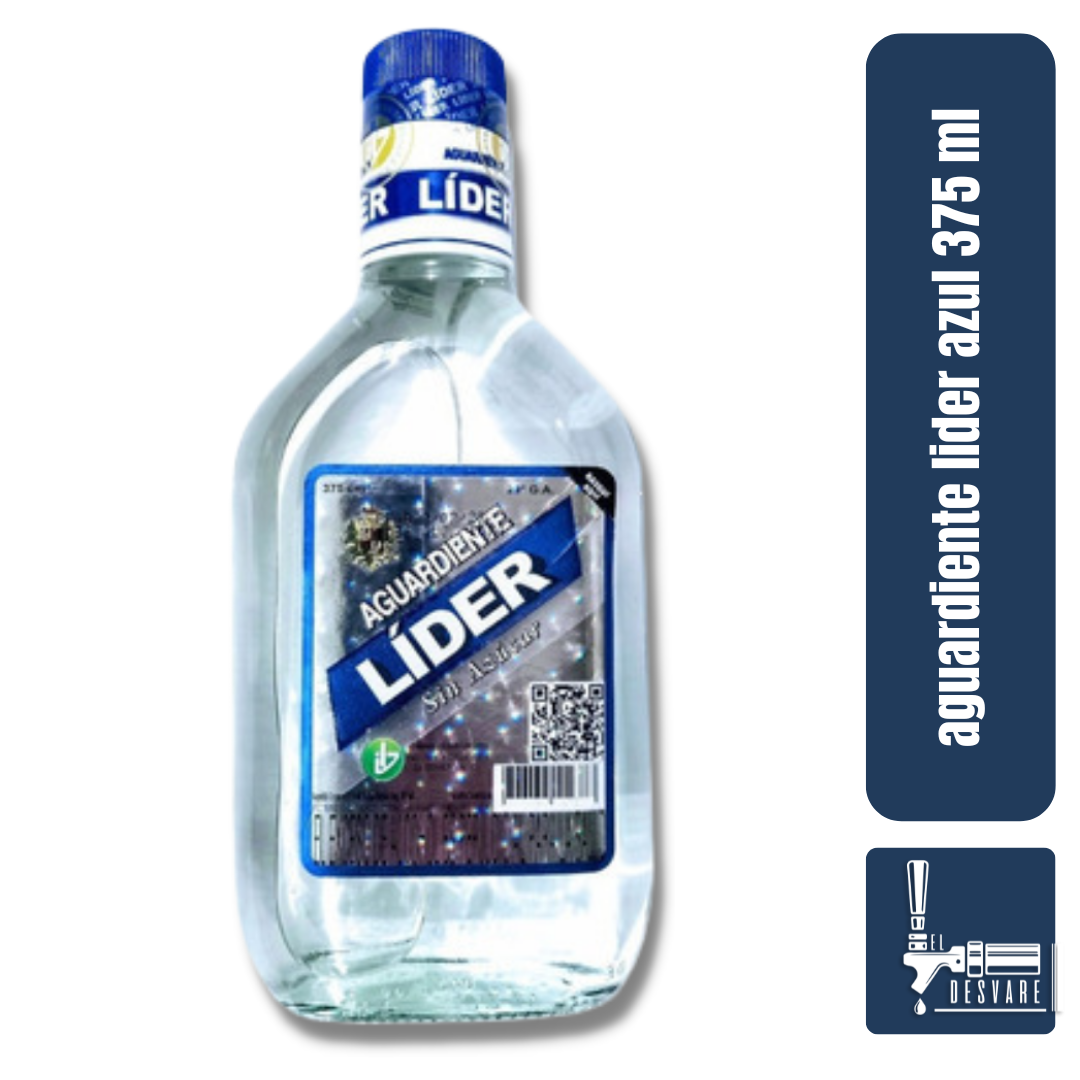 AGUARDIENTE  LIDER AZUL  375ML 1/2