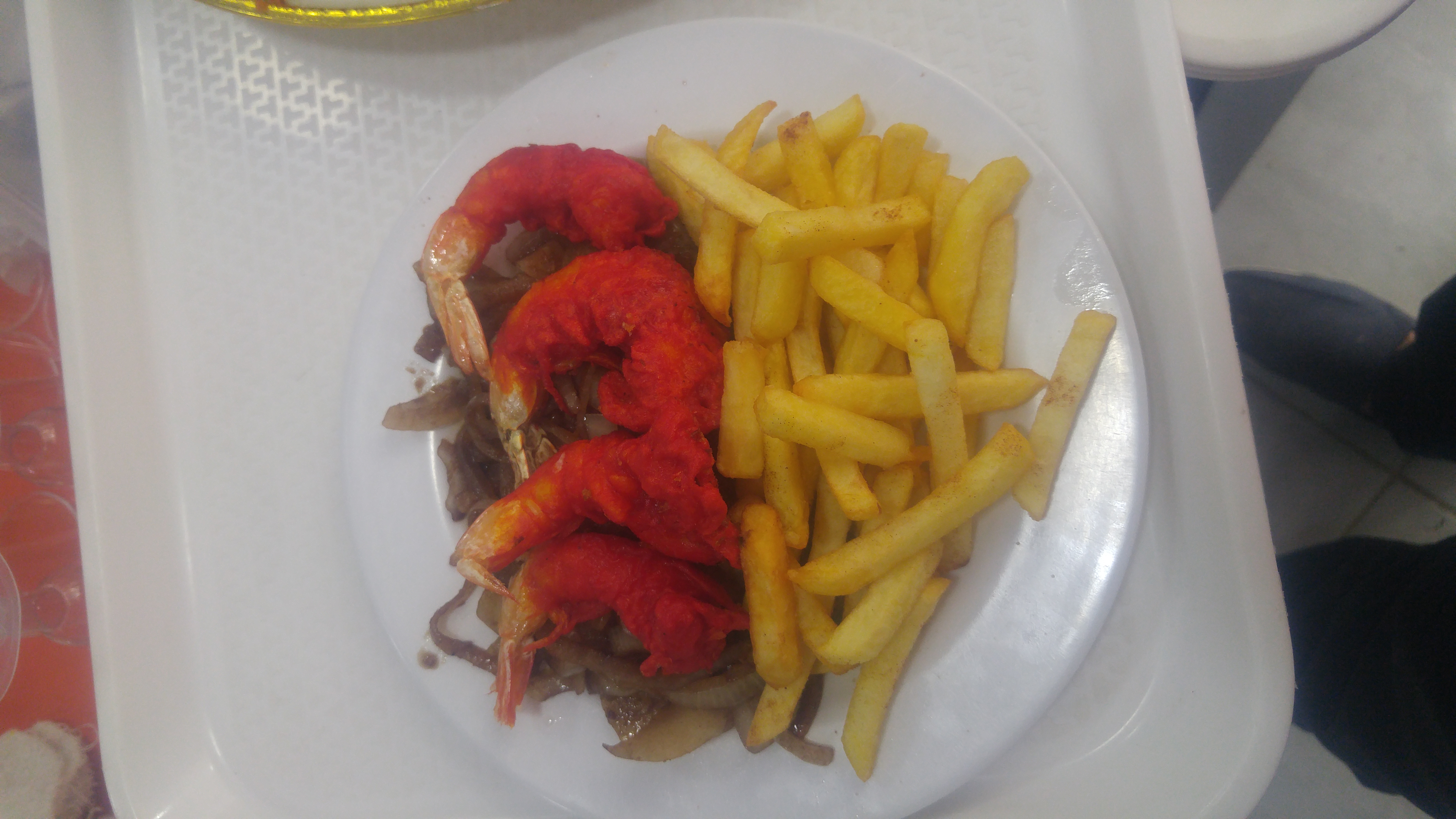 Porción de langostinos fritos 