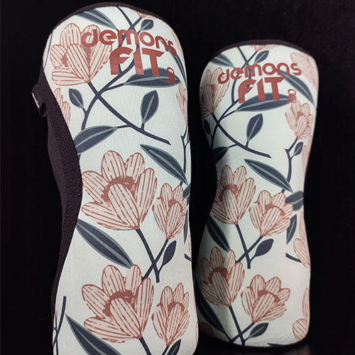 RODILLERAS ESTAMPADO HOJAS AGUA MARINA