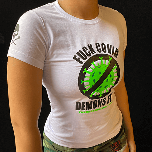 CAMISETA DE MUJER LOGO FUCK COVID