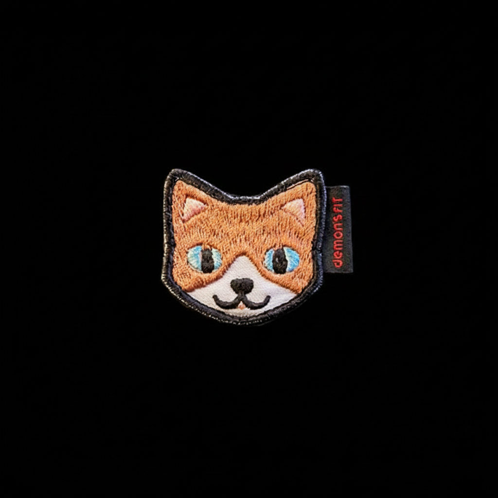 BEIGE CAT FACE VELCRO PATCH