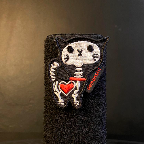 SKULL CAT HEARTH VELCRO PATCH