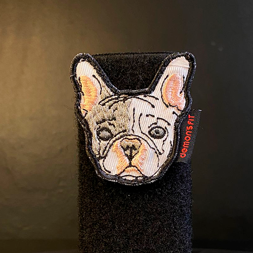 BULLDOG FRANCES DOG VELCRO PATCH